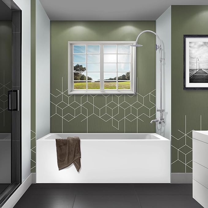 Fine Fixtures Acrylic, Fiberglass Alcove Soaking Bathtub with Integral Apron Front in Glossy White - Right Hand Drain, 72" x 32"