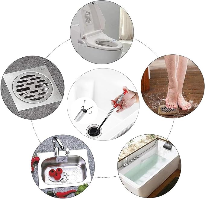 Drain Snake,116 inch Flexible Grabber Claw Pick Up Reacher Tool,Drain Clog Remover - Gutter Cleaning Tools for Home Sink, Bathroom Tub,Drain, Toilet