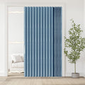 Accordian Door Curtain, 100% Blackout Folding Magnetic Doorway Curtains,Linen Style Closet Doors,for Room Divider,Privacy Protection（W72 x L78,Blue,1 Panel）