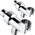2PCS Universal Shower Head Holder, Adjustable Arm Mount Bracket, Brass Swivel Ball Adapter - Chrome
