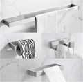 TNOMS Brushed Bathroom Hardware Accessories Set 4 Pieces Brushed Nickel Towel Bar Set, 23.6 Inch Towel Rack Set SUS304 Stainless Steel Bathroom Set,Wall Mounted