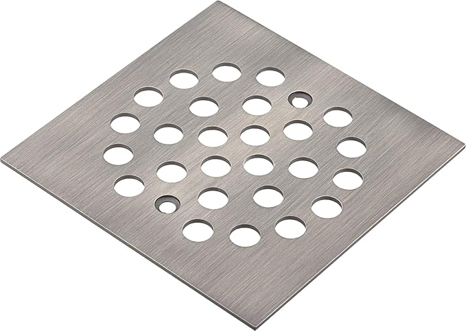 Square 4-1/4 Inch Screw-in Shower Drain Cover Replacement Square Floor Drainer Grate,Brushed Nickel,Brushed Gold,Oil Rubbed Bronze,Chrome (Antique Bronze)