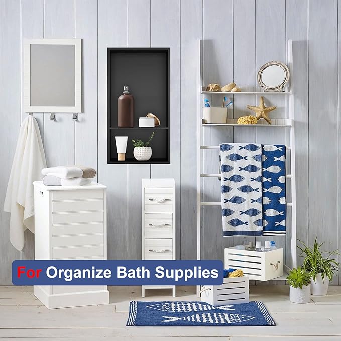 Shower Niche, Stainless Steel Elegant Bathroom Niche, No Tile Needed Recessed Shower Shelf Organizer for Storage