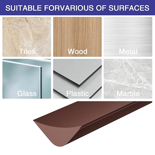 Flexible Molding Trim, Flexible Bendable Adhesive Caulking Strip, Molded Trim, Peel and Stick Home Decorative Edge for Bathroom, Kitchen, Floor, Wall (Dark Brown, 0.83in x 0.24in x 10ft)