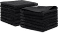 100% Cotton Washcloths Set 13” x 13” | Black Towels | Set of 12 Ultra Soft and Highly Absorbent Washcloths Sets for Bathroom, Gym, Spa | Machine Washable Face Towel