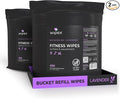 Wipex Gym Wipes Bucket Refill – Plant-based Fitness Equipment Wipes, Lavender and Vinegar to Clean Surfaces, Safe Yoga Mat Cleaner, Gym Cleaner and Peloton Bikes 400 Count (Pack of 2)