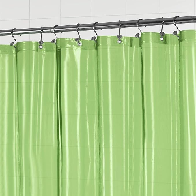 Barossa Design Extra Long Shower Curtain Liner with 3 Magnets - 72" x 84" XL, Waterproof PEVA Lightweight Shower Liner for Bathroom, PVC Free, Metal Grommets - Clear Green, 72x84