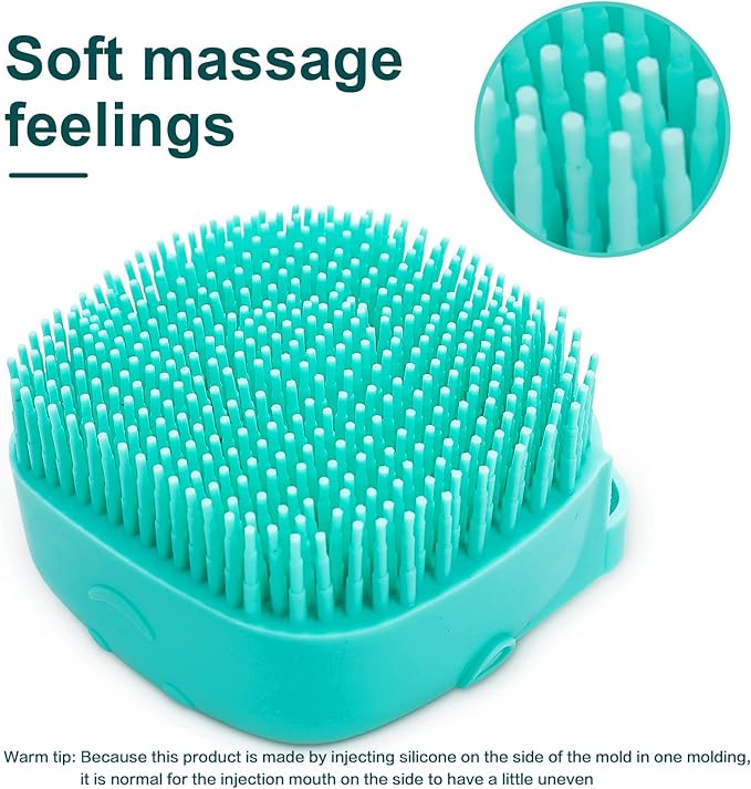 Pet Bath Brush Dog Baths Brush Shampoo Dispenser Soft Silicone Dog Bathing Brushes Dogs Shampoo Brushes scrubbers for Cats and Dogs Shower Brush Grooming (Blue)