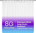 LiBa Waterproof Plastic Shower Curtain - Bathroom Shower Curtain Premium PEVA Non-Toxic with Rust Proof Grommets Frosted 8G Heavy Duty Bathroom Accessories 72x84 - Frosted