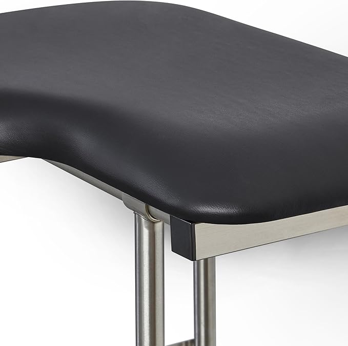 32" x 22.5" Black Padded Wall Mount Folding Right-Handed Transfer Bench Shower Seat with Legs, ADA Compliant