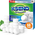 Toilet Bowl Cleaner Tablets - 60 PCS Automatic Bleach Toilet Cleaner Tablets, Slow-Releasing Deodorizing & Descaling, Powerful Bathroom Tank Cleaner