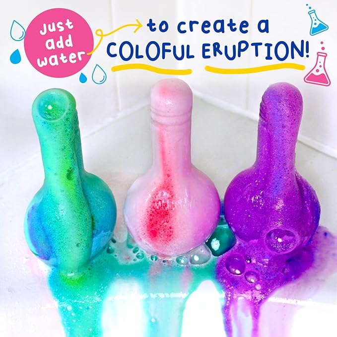 Mr. Bubble The Original Kids Bath Bomb Potions, Colorful Fizzy Fun, Cool Foam and Bubble Science Beaker for The Bath (Pack of 2)
