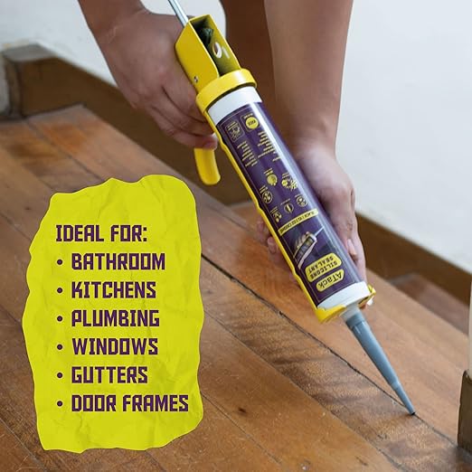 ATack Black Silicone Sealant Caulk 10.1oz (4-Pack 40.4oz Total) 100% Silicone Black Caulking Waterproof | Black RTV Silicone Sealant for RV Caulking | High Temp Caulk for Wood Aquarium Bathtub Shower