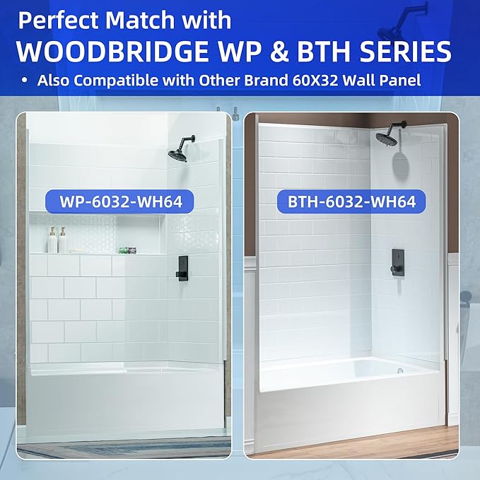 WOODBRIDGE 60” x 32” Alcove Soaking Bathtub in white with Left-Hand Drain Hole