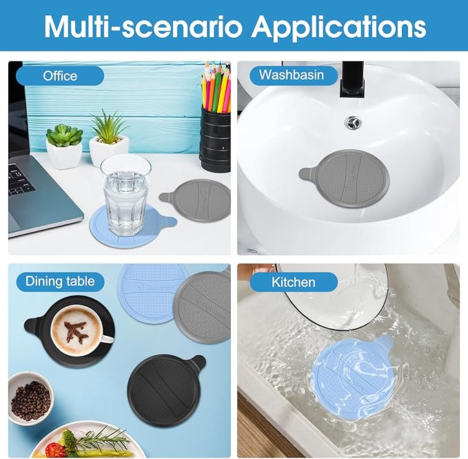 Silicone Drain Stopper for Shower & Tub,Shower,Sink,Bathtub,Floor Drain- Super Seal for Hair Clog Prevention,No More Leaks & Bad Smells - 5.9″x 7.3″,3 Pack (Patented Product)