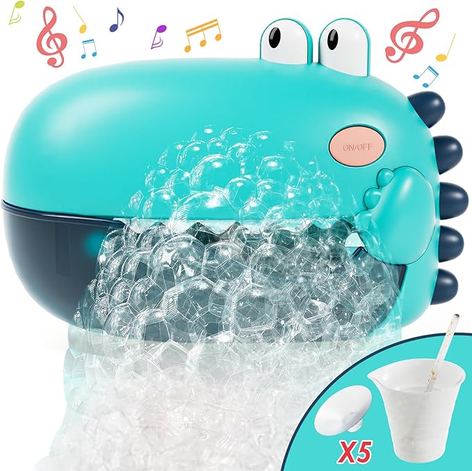 Lehoo Castle Toddler Bath Toys, Bath Bubble Machine, Dinosaur Bath Toys for Kids Ages 1-3, Bubble Maker for Bathtub, Toys for Boys Girls