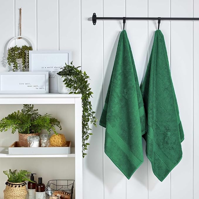 Christy Supreme Hygro Family Towel Set | Spruce Green | 100% Luxury Supima Cotton | Ultra Soft | Super Absorbent | 650GSM | 2 Bath Sheets 2 Bath Towels 2 Hand Towels