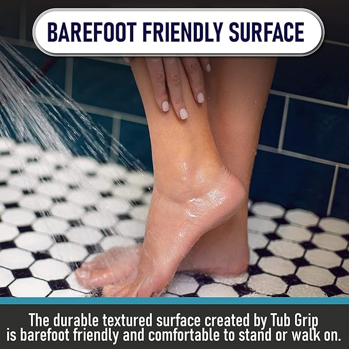 Anti-Slip Bath & Shower Floor Solutions (2 Bottles) – Tub Grip – Barefoot Friendly Non-Slip Coating Fixes Slippery Fiberglass & Acrylic Showers & Tubs