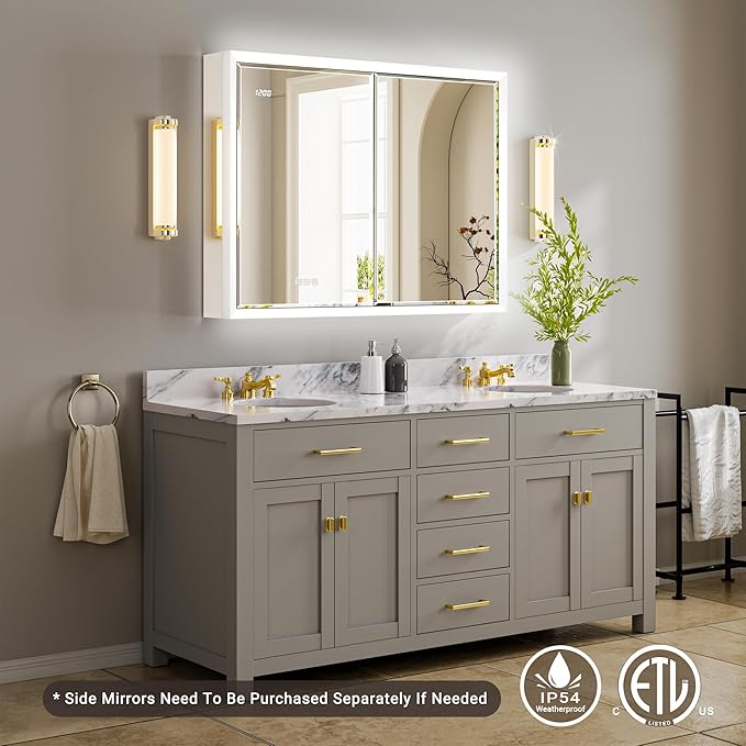 Side Mirrored Kits, 4'' W x 30'' H Decorative Side Mirrors Set of 2 for 30-Inch-Height Beveled Lighted Mirror Cabinet Surface-Mounting-Use Only (for Model-Anglora)