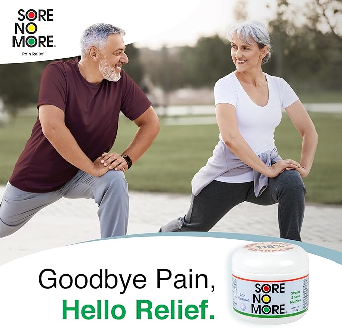 Sore No More Cool Relieving Gel for Aches & Pains in Muscles & Joints associated with Strains, Bruises & Sprains | Absorbs Quickly with a Refreshing Lemon Aroma | 4 oz Jar