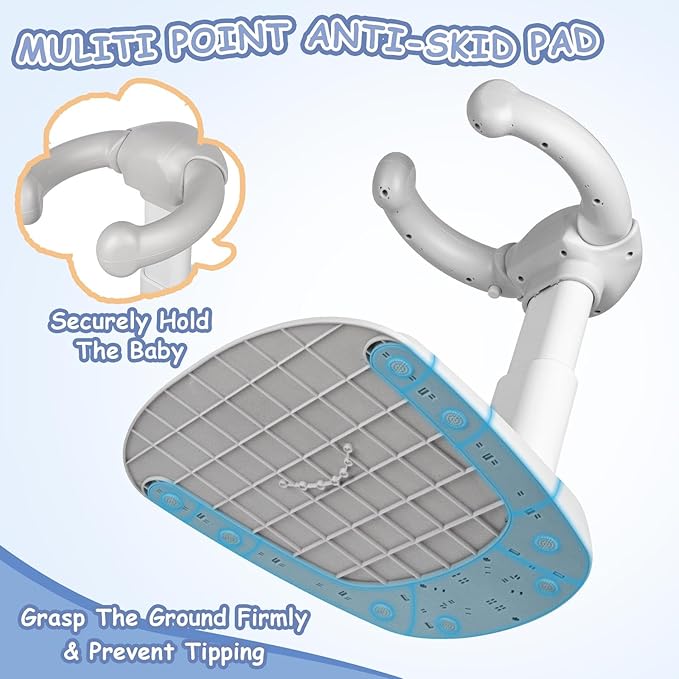 Adjustable Baby Bath Stand with Anti-Slip Base, Sturdy Baby Stand Up Shower, Huggable Bear Stand Bath Support for Babies 6 Months & up, Easy to Install | Anti-Pinch & Dumping, Mothers Hands-Free
