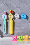 Wall Mounted Toothbrush Holder with Suction Cup, 10PCS Colorful Bathroom Organizer Storage Rack for Kids, 30mm x 27mm(Random Color)