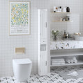 Tall Bathroom Storage Cabinet with Adjustable Shelves,66.92" H Slim 1-Door Freestanding Cabinet for Small Spaces, Bathroom,Kitchen, Living Room,White (Narrow)