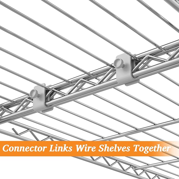 Homdox Heavy Duty Storage Shelves, 4 Tier Wire Shelving Unit, Adjustable Metal Shelves for Storage, Garage Rack Pantry Shelves Kitchen Shelving, 14"x60"x60", Silver Gray
