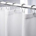 AmazerBath Waffle Shower Curtain White, Stall Shower Curtain 48 x 72 Inches, Fabric Curtain Heavy Duty 240GSM, Hotel Quality Bathroom Curtains