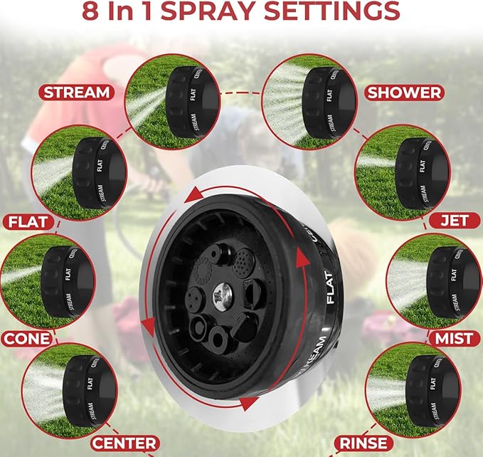 CAMPLUX Pet Washing Hose Attachment with Soap Dispenser, 11.48 FT Hose, 8-in-1 Sprayer Mode for Watering Flowers, Car Wash, Dog and Horse Showering