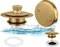 Artiwell Bath Tub Drain Trim Set Conversion Kit Assembly, With Easy Installation Lift and Turn Twist Bathdrain Stopper and Two Holes Tub Drain Overflow Faceplate,Fit Most Bath Drains, Champagne Bronze