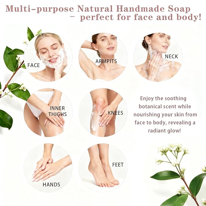 Moisturizing Soap Bar for Face & Body & Bath 3Pack 3.3Oz, with Premium Amino Acid Essential Oils, Plant Based Cold Process Cleansing Bar Soap Wash for Women and Men All Skin