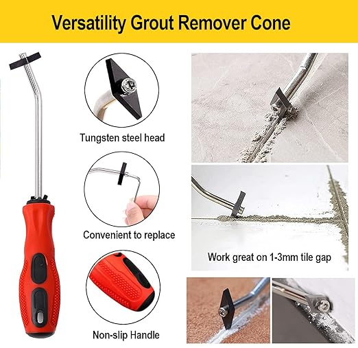25pcs Grout Removal Tool, Caulking Removal Tools Tile Grout Saw and Grout Hand Saw with 13 Pieces Extra Blades, Tile Joint Cleaning Tool, Caulking Edge Kit, Tile Caulk Finishing Tool