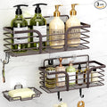 Yougai Shower Caddy 3 Pack, No Drilling Stainless Steel Hanging Shower Organizer Set, Strong Adhesive Shower Organizer for Bathroom Storage, Waterproof & Large Bearing Weight Organizer Shelf
