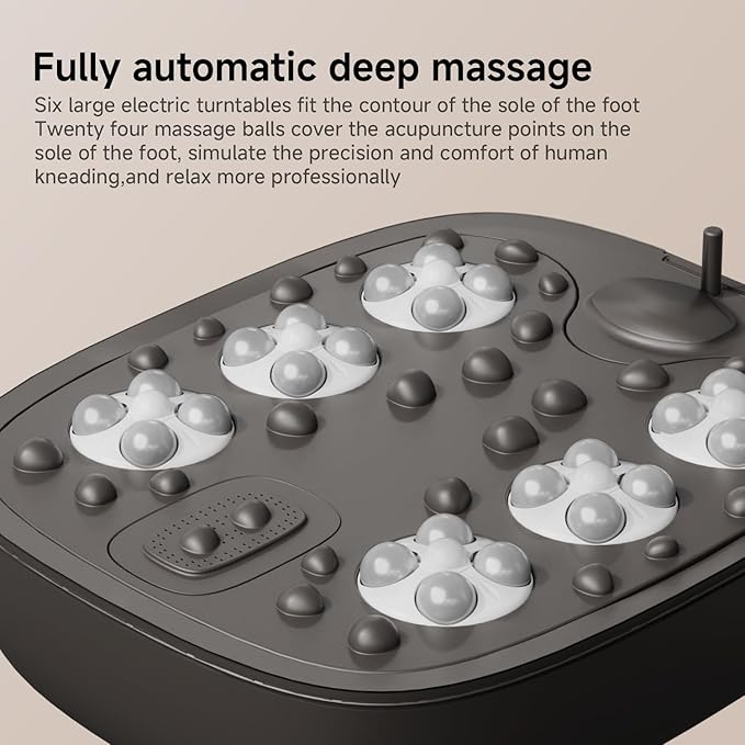 High Depth 14in Feet Foot Spa Electric Rotary Massage with PTC Heating System,Foot Bath with Timer Constant Temperature Control,Handle,and Six Set Electric Massage Balls