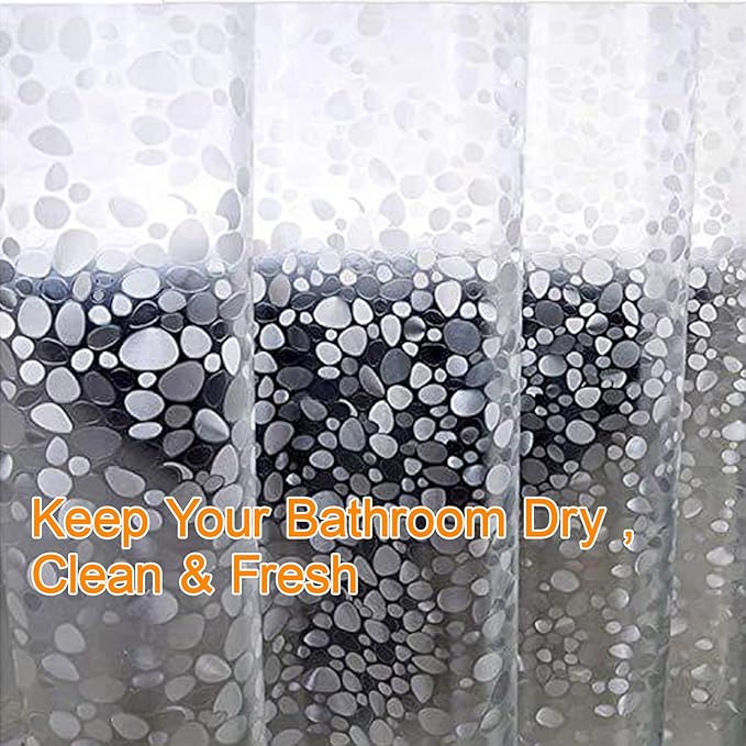 Bostofy EVA 3D Waterproof Shower Curtain Liner, Clear Extra Long Bathroom Shower Liner with Rustproof Metal Gromments and Weighted Magnet,72”Width x 84”Length