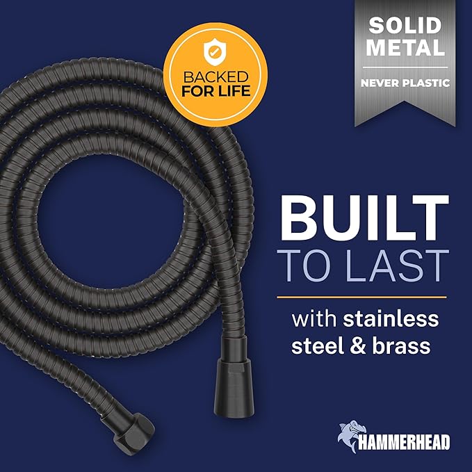HammerHead Showers Solid Metal Shower Hose Attachment for Showerhead, Extra-Long 72-Inch Universal Replacement Hose for Hand held Shower, Oil Rubbed Bronze