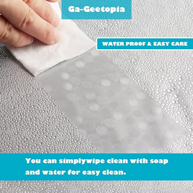 Ga-Geetopia EVA 3D Plastic Shower Curtain Liner Clear Dots 72x72 Premium Lightweight Plastic Bathroom Shower Curtain with Rustproof Metal Grommets, Weighted Magnets for Shower Stall, Bathtubs