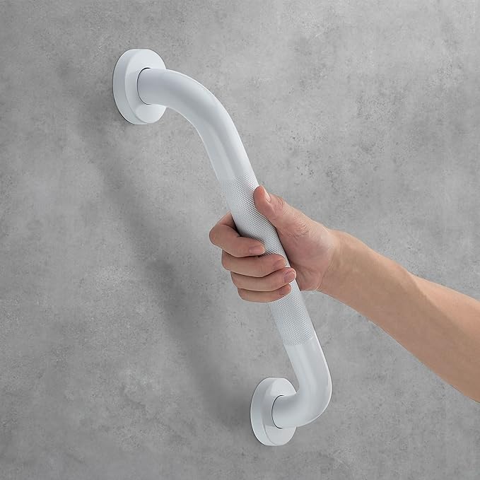Grab Bars for Shower, 2 Pack 16-Inch Anti Slip Shower Handles for Elderly, Safety Shower Grab Bar, Stainless Steel Handicap Grab Bars for Bathroom (White 1" Diameter)