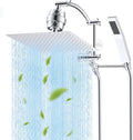 Hibbent All Metal 12'' Filtered Rainfall Shower Head with Handheld Combo, High Pressure Shower Wand, 16'' Adjustable Arc Extension Arm, 20 Stage Shower Filter, 71'' Hose, Shower Head Holder, Chrome