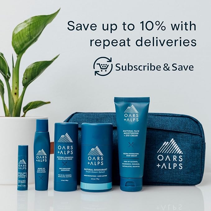 Oars + Alps Shea Butter & Jojoba Oil Exfoliating Bar Soap for Men, Deep Cleaning & Exfoliating Soap, Made with Clean Ingredients, All Skin Types, Cruelty Free, Paraben Free, Travel Size, 3pk, 6oz