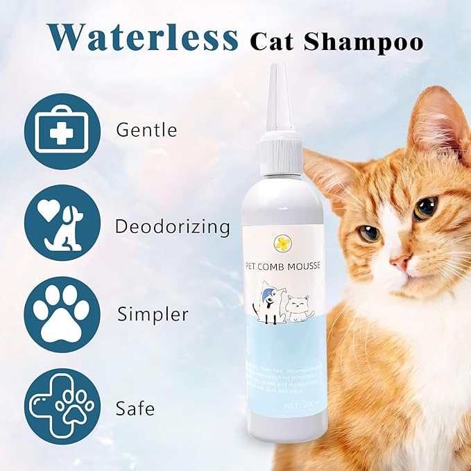 Pet Steam Brush Spray Refill for Dogs & Cats – Pets Waterless Shampoo, 3-in-1 Grooming Spray Comb Mist, 1*Shampoo(Steam Brush not Included)