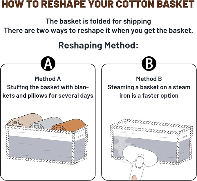 Large Shallow Organizing Baskets 15x11x5.1 Inches - Rope Woven Storage Bins for Bathroom, Shelves, Cube Closet, Light Pink 3 Packs