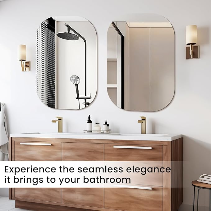VASUHOME Frameless Bathroom Mirror, 24 x 47 Inch Wall Vanity Mirror, Large Wall Mounted Mirrors for Bathroom, Living Room, Bedroom