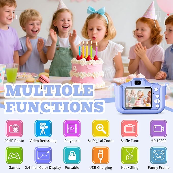 Upgrade Kids Selfie Camera for Boys,Girls Christmas Birthday Festival Gift for Kids,Digital Camera for Toddlers Toys for 3 4 5 6 7 8 9 10 11 12 Year Old
