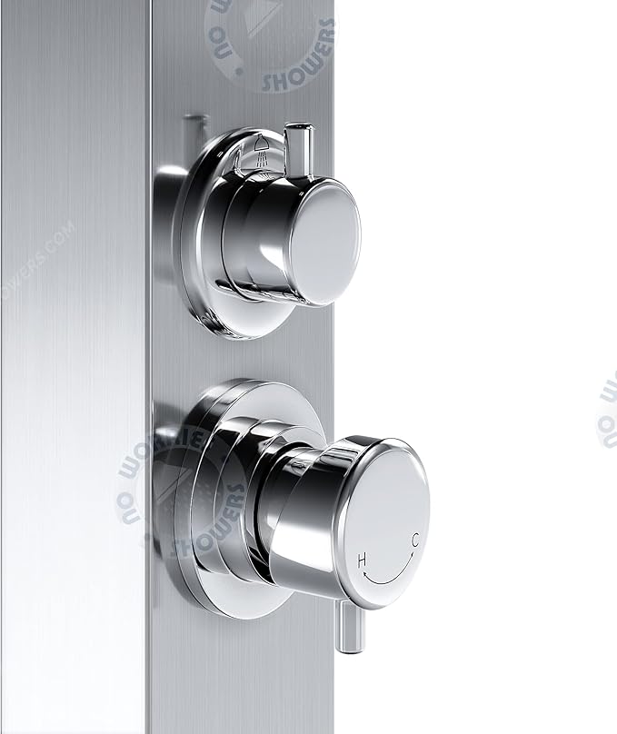 Bondi 316 Marine Grade Stainless Steel Outdoor Shower Panel-No Rust! Perfect for Swimming Pools, Backyards, Beach Houses, Resorts. Hot & Cold Water Connections, Wall Mounted or Freestanding Options.