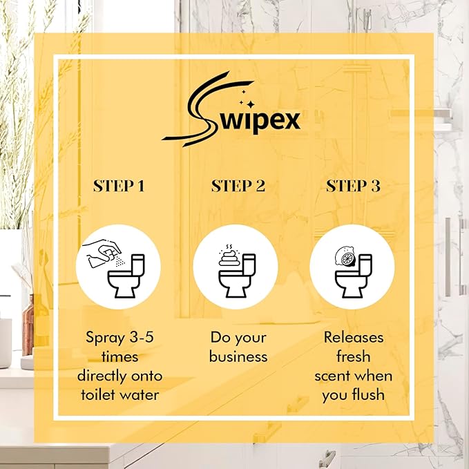 Toilet Spray for Poop Lemon, 100% Natural Plant Essential Oil, Bathroom Spray Odor Eliminator, 2 Pack