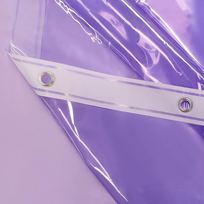 Barossa Design Clear Lavender Shower Curtain Liner - PEVA Heavy Duty Shower Liner with 6 Magnets and Metal Grommets, 72" x 72" Waterproof Curtains for Bathroom - Clear Lavender
