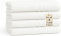 Casa Platino 4 Pack Hand Towels (16"x28") - Spa & Hotel Quality - 100% Cotton, Ring Spun - Quick Dry, Ultra Soft & Absorbent - Used for Salon, Gym, Bathroom, Face - Pre Shrunk - White Hand Towels Set