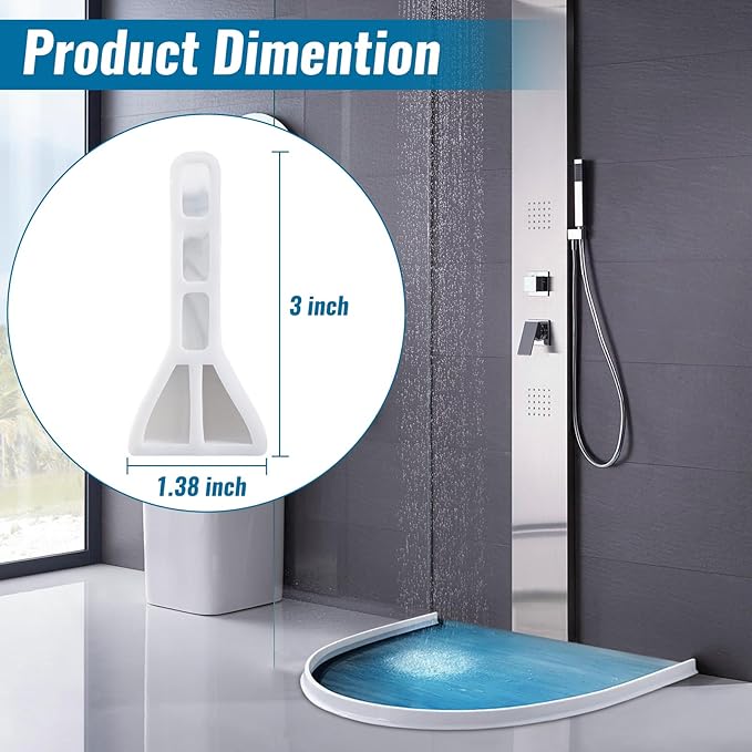 3" High Shower Threshold Water Dam 67" Long Collapsible Shower Water Splash Guard Self-adhesive Shower Barrier Bath Water Stopper To Keep Dry and Wet Separation Bathroom Kitchen (5.6Ft)